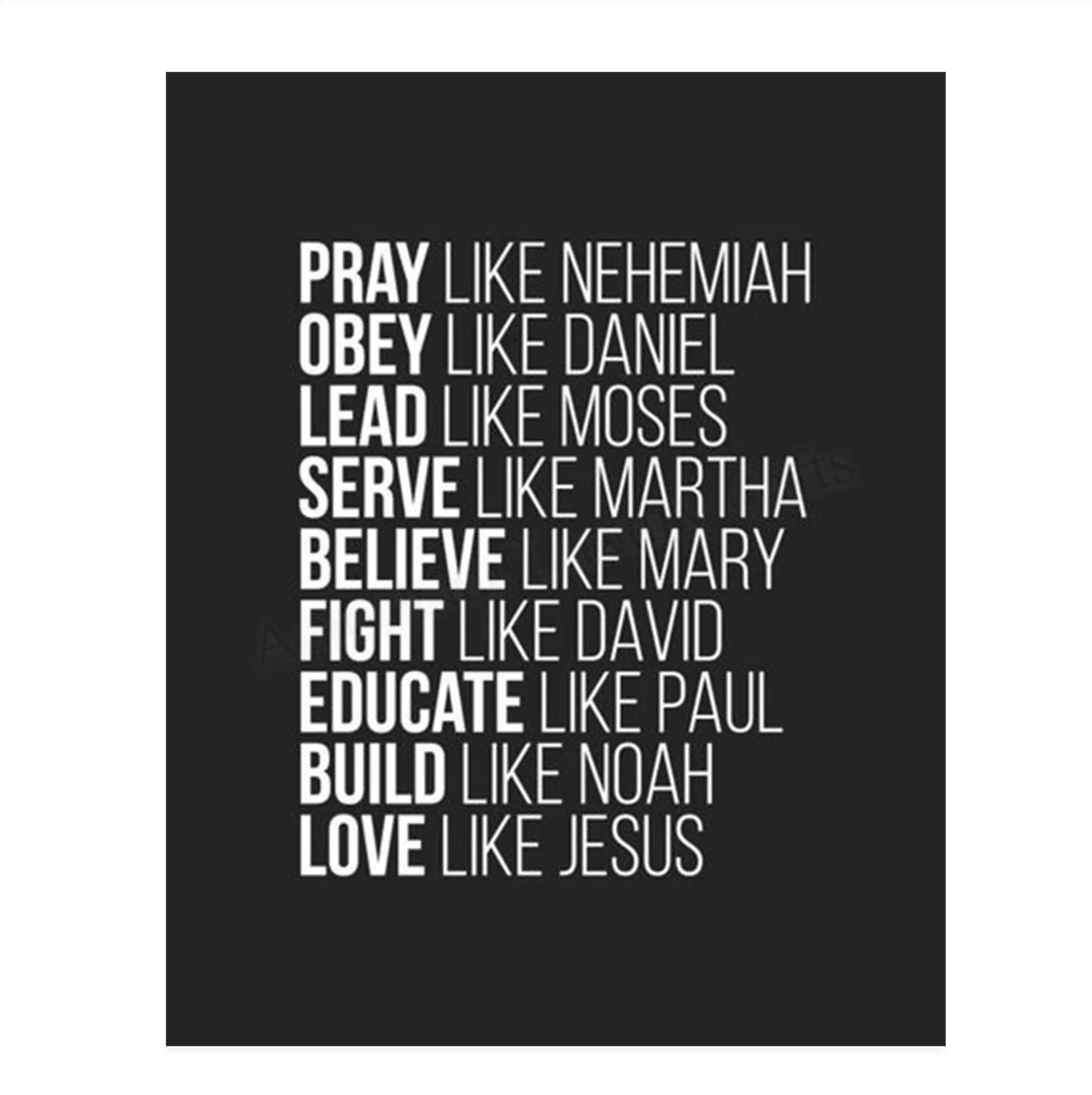 Spiritual Super Role Models Bible Wall Art Printing Paintings Christian Poster for Home Office Church