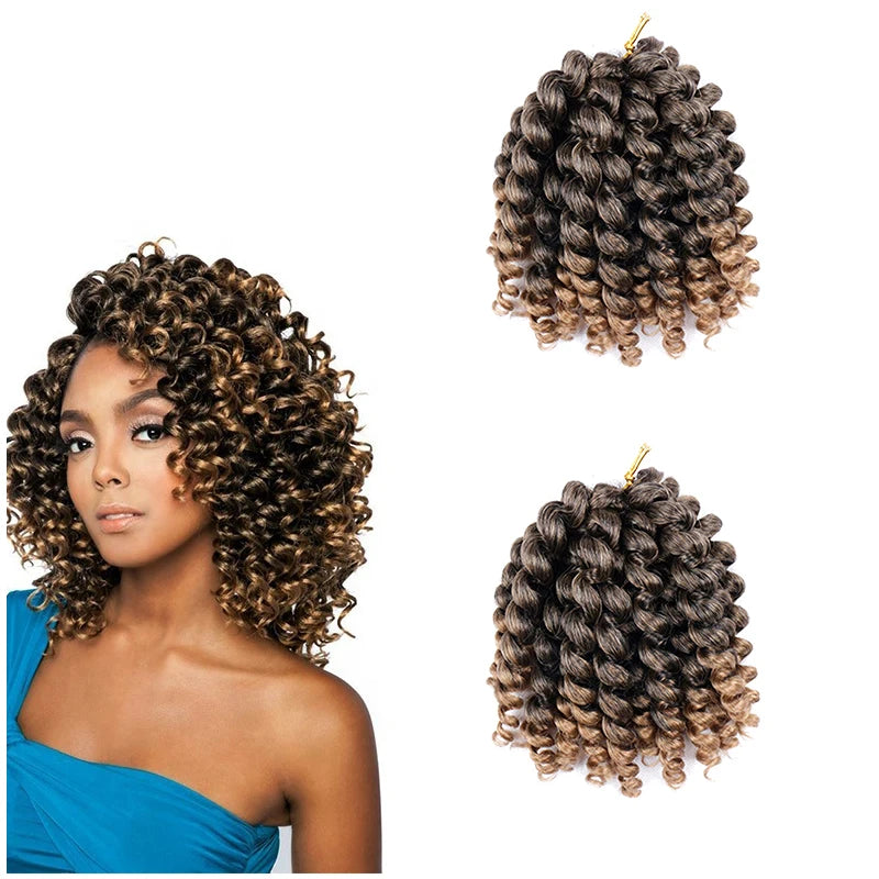 Wand Curl Hair 8inch 80g Ombre Wand Curling Synthetic Crochet Wand Curl Braids Hair for Braids Extensions Wholesale