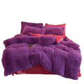 IDOTEX Velvet Fluffy Bedding Duvet Cover Set Down Comforter Quilt Cover Bed Sheet Adult Opp Bag Modern Solid Uhamho Faux Fur Ido