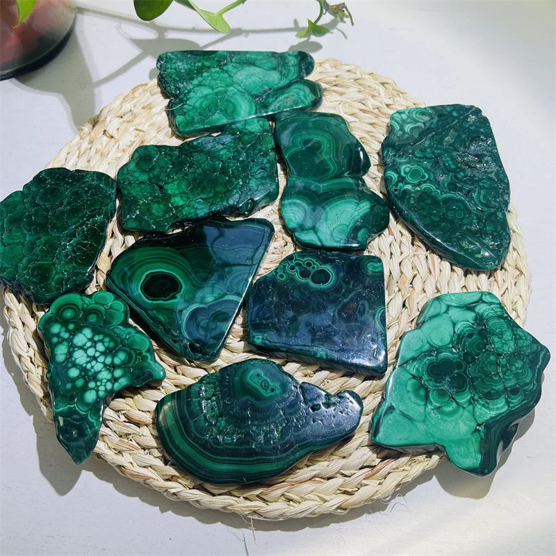 Wholesale Price Natural Malachite Crystal Slice Home Decoration for Healing