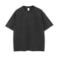 Heavyweight Men Acid Washed T Shirt Streetwear Black Stone Retro 100% Cotton Blank T Shirts  Custom Oversized Vintage T-Shirt