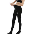 Daily Versatile Black High Waist Tight Knitted Warm Leggings Slimming High Elastic Fleece-Lined Pantyhose for Women