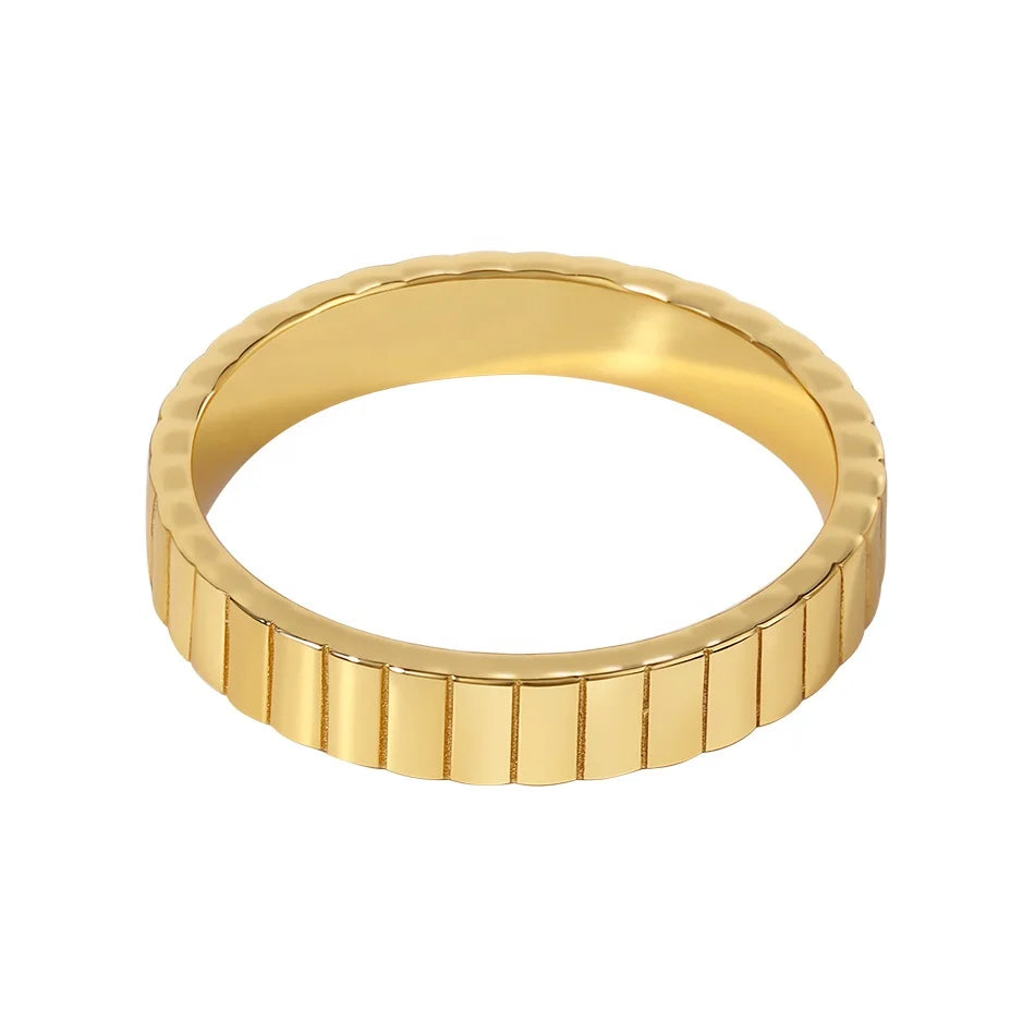 Wholesale Women Jewelry 925 Sterling Silver 14k 18k Gold Vermeil Gold ridge Ring for Women