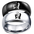 Jack Sally Customizable Couple Ring Fashionable Hip Hop Style Personalized Wedding Gift Birthday Logo Stainless Steel Hand