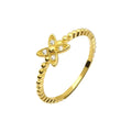 Flower Design Dainty Women's Ring in 9K 14K Solid Gold Fashionable Trendy Jewelry for Weddings Parties Anniversaries