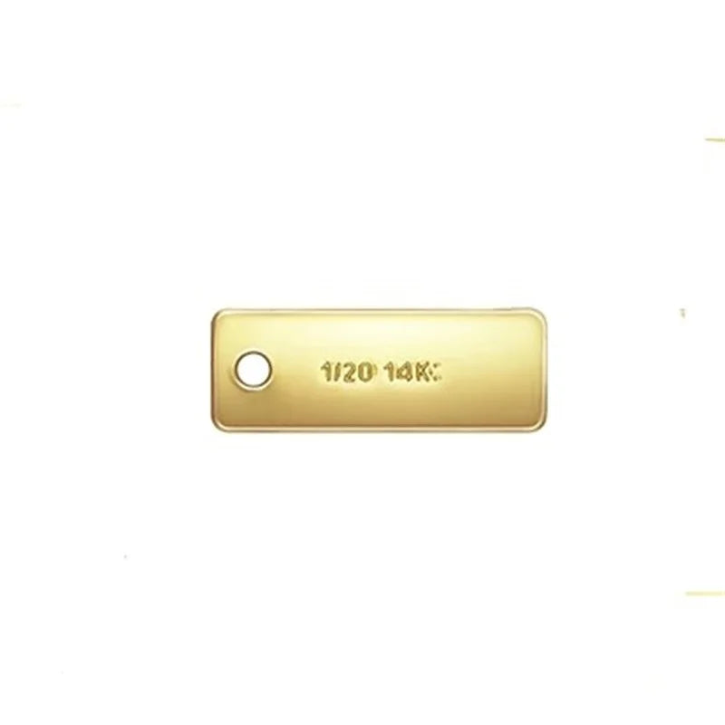 Non Tarnish GF 14K Gold Filled Rectangle Charms Customize Logo for DIY Jewelry Bracelet Necklace Findings Accessories Making