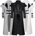 Vintage Medieval Long Trench Coat Gothic Double Breasted Jacket Men's Steampunk Overcoat Victorian Cosplay Tailcoat
