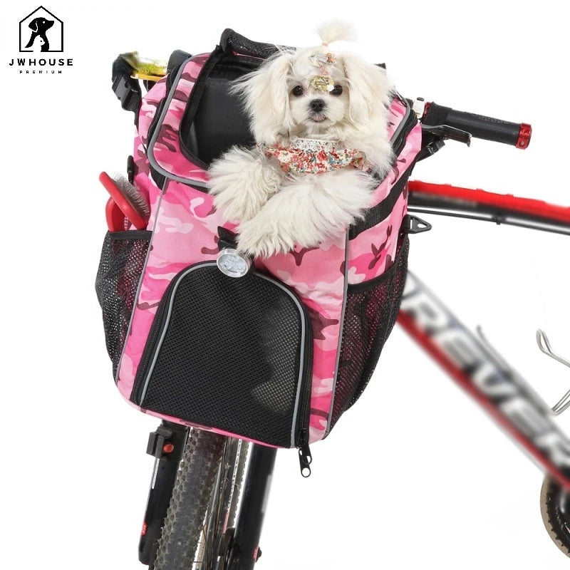 Pet Foldable Travel Bike Seat  Pet Bicycle Backpack Bag Puppy Dog Cat Small Animal for Hiking Cycling Basket Accessories