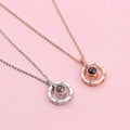 Letter Necklace 100 Languages I Love You Projection Pendant Necklace Women Jewelry Collier Best Friends Gifts