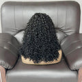Factory Price Sdd Unprocessed Natural Black Raw Indian Hair14Inches Pixie Curly 13X4 Frontal Transparent Lace Bob Wig Drop Ship