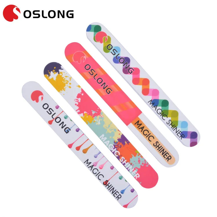 Wood Nail File 80/120 Wholesale Customized Printed Logo Emery Waterproof Polishing Disposable Wooden Nail File