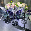 Kindfull New Arrived Crystal High Quality Rainbow Fluorite Wing With Stand for Decoration
