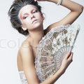 [I AM YOUR FANS] Sufficient Stock! Spanish Style Print Name Date Frame Silk Hand Folding Lace Plastic Hand Fan