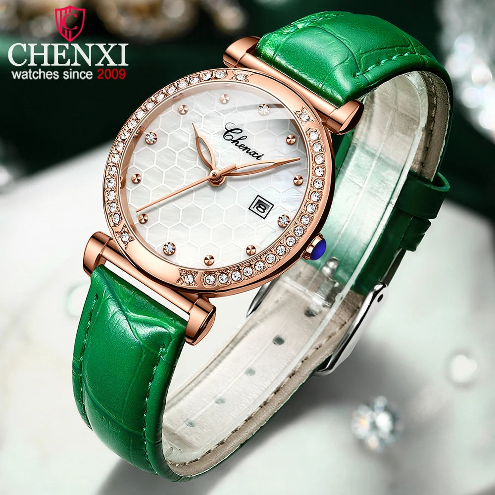 CHENXI 310 2022 New Fashion Women Watches Rose Gold Waterproof Top Brand Quartz Ladies Watch Gift Calendar