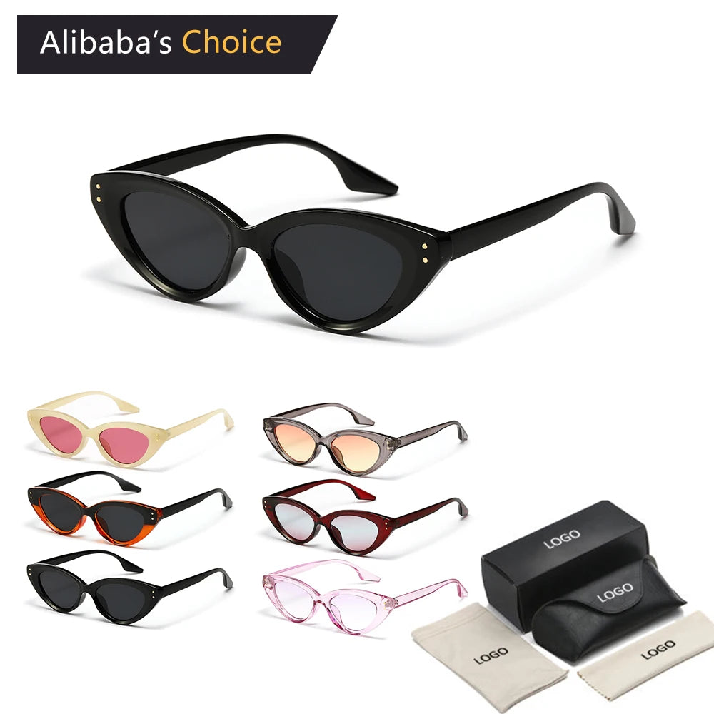 2025 Retro Vintage Fashion Shades Women Cat Eye Luxury Brand Designer Custom Logo Lentes De Sol Women Sunglasses
