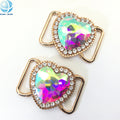 Popular Heart Bikini Buckle with Shiny Glass Crystal Customize Different Rhinestone Color for Women Swimwear