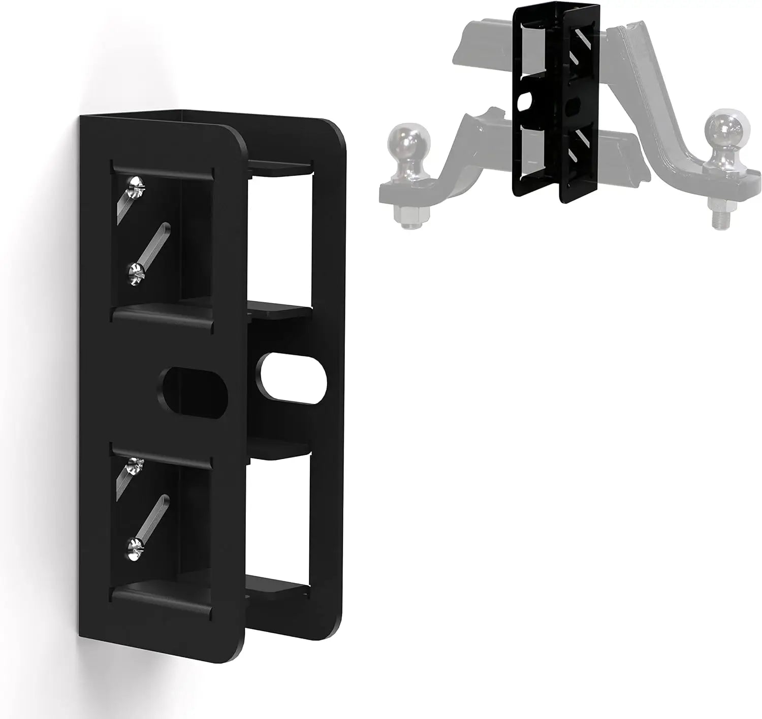 Wall-Mounted Steel Hitch Receiver Powder Coated Black Finish for Single-Side Bike Cargo Rack Storage Garage Organizer Brackets