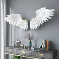 Living Room Sofa TV Background Wall Decoration Pendant Resin White Wing Sculpture Home Wall Decor Wings
