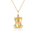 Gemnel Fashion Women Jewelry 925 Silver Yellow Gold Plated Teddy Bear Animal Necklace