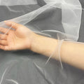 63" White in Stock 100% Nylon Lightweight High Elastic Transparent Tulle Mesh Fabric for Girls Dress Air Filter