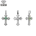 Icy Cross Pendant Necklace 18K Gold Plated Meteor Rotating Star Design Chic Classical Style for Weddings Parties Zircon