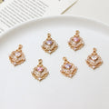 HOT Sale Gold Plated Brass Crystal Flower Charms for Jewelry Findings Factory Supply