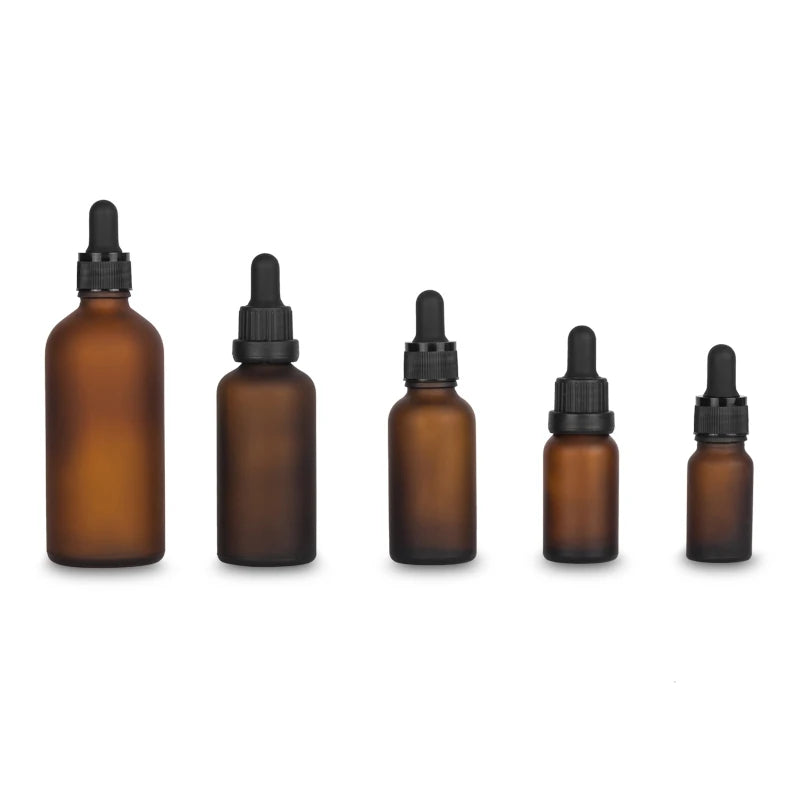 Luxury 15 20 30 50ml 100g Empty Amber Matte Skin Care Scrub Pack Dropper Essential Oil Glass Bottle 10ml