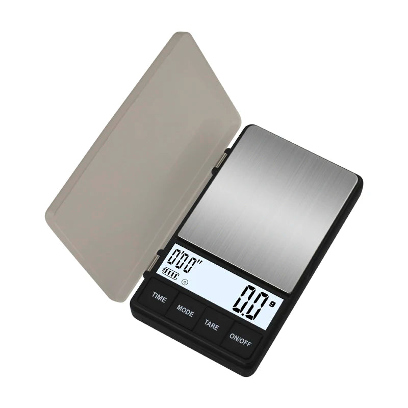 2023 New Design Mini Coffee Scale ABS Stainless Steel Digital Display Timing Weight Measuring 1kg Coffee Scale