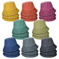 Wholesale Custom Logo Washed Cotton Bucket Hats Packable Summer Outdoor Cap Travel Beach Sun Hat Plain Colors for Men Women