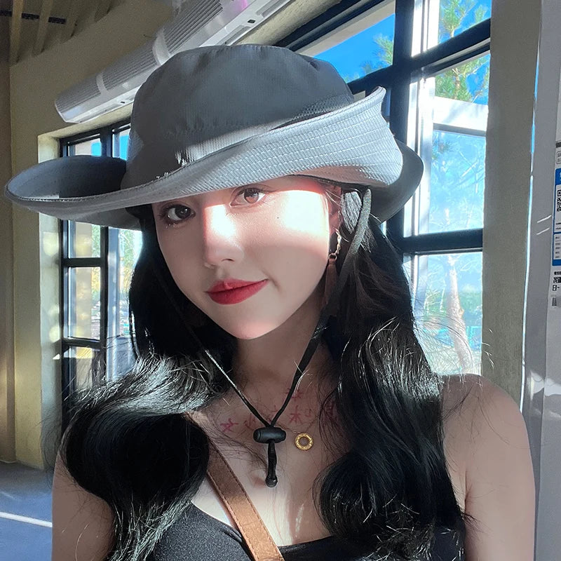 Outdoor Quickly Dry Sports Hiking Fishing Fisherman Cap Women Men Summer Sunscreen Bucket Hats