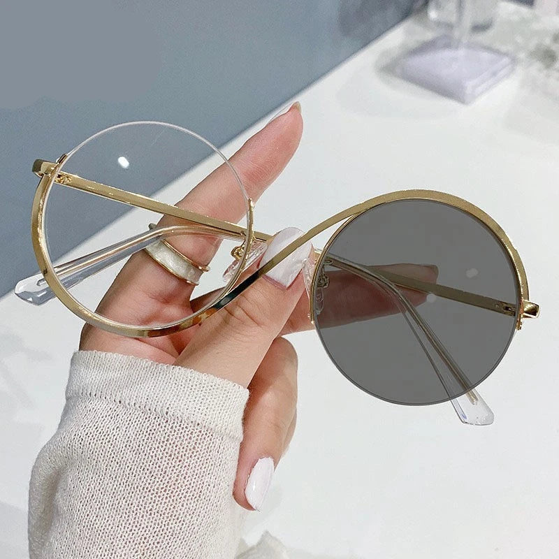 Photograted Photochromic Anti Blue Light Blocking Men Women Metal Optical Frames Transparent Clear Lens Colorful Eyeglasses Fra