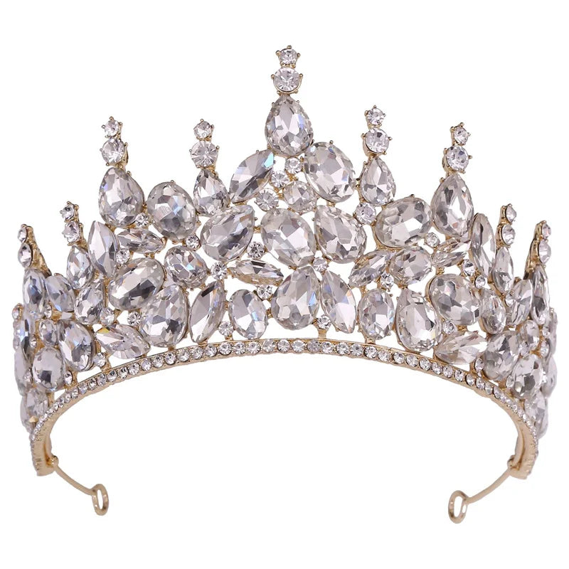 2025 New Bridal Crown Tiara Rhinestone Wedding Big Crown Braids Crown Wedding Accessories