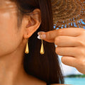French Style Cool Simple Fashionable Temperament Stainless Steel Water Drop Hook Earrings MegaBDM