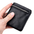 Custom Vintage Real Leather Cowhide Leather Short Wallet Small and Soft Cion Purse Portable Pocket Wallets Wholesale for Men