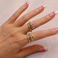 Gold-Filled Snake Ring Titanium Stainless Steel Finger Jewelry for Women Fashionable Bagues Bijoux En Aci Inoxyd Bague Ring