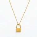 Joolim Jewelry 18K Gold Plated Padlock Pendant Necklace Stylish Stainless Steel Jewelry Gold Jewelry