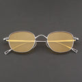 Women's Polarized Cat.3 UV400 Sunglasses Small Rectangle Frames with Vintage Oval Titanium Eyewear Tac Lenses Shades