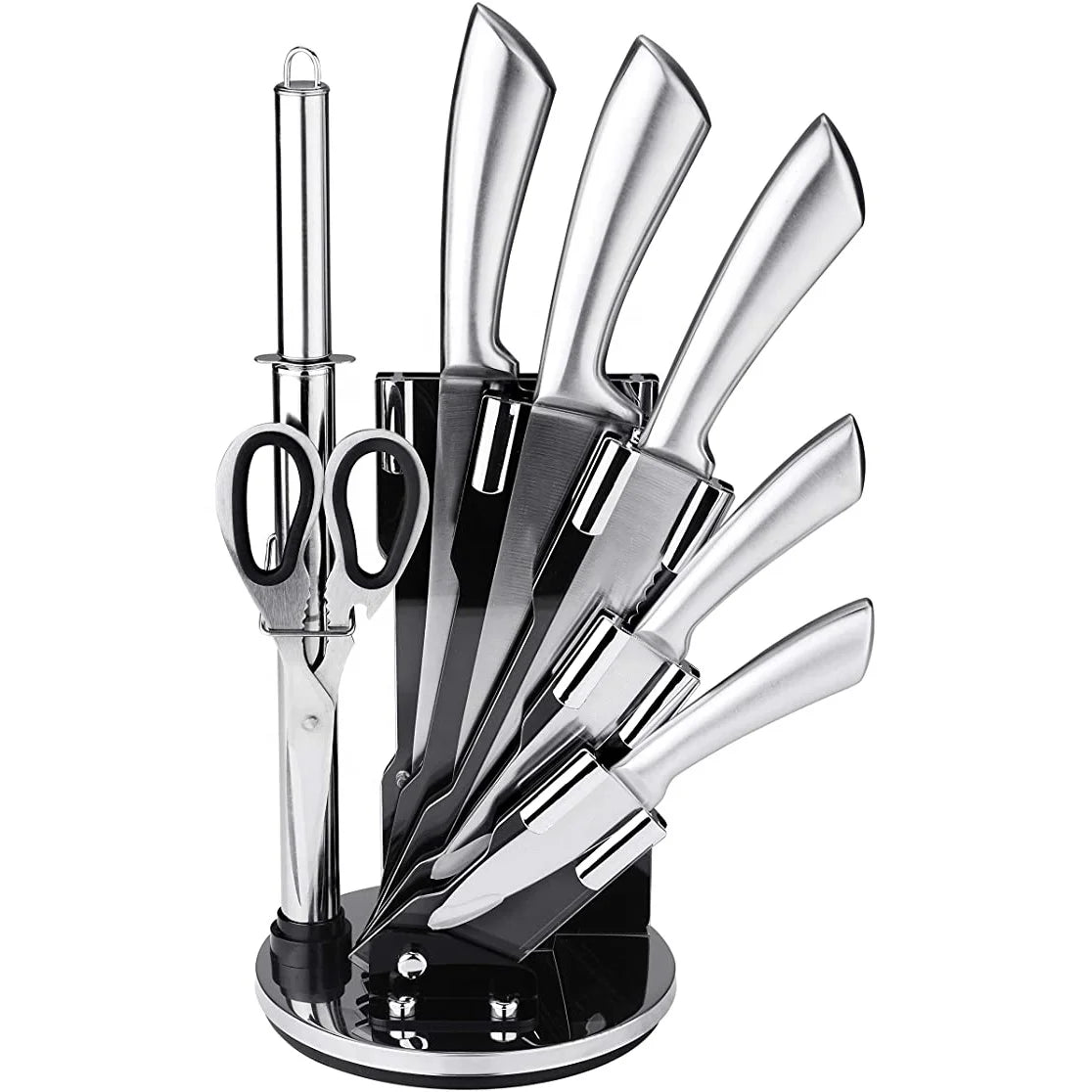 RTS Professional Kitchen Knives Stainless Steel Knife Set Chef Kitchen Knife Set with Spinning Block