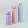 Durable 350ml 600ml 1000ml Stainless Steel Sport Vacuum Flask Water Bottle Powder Coating With Metal Handle and Straw