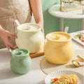 Ceramic Lard Jar Cover High Temperature Resistant Chili Oil Seasoning Jar Country Design Kitchen Soup Bowl Large Capacity