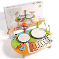 Children Wooden Music Instrument Toy Xylophone Drum Knocking Music Table Kids Enlightenment Wooden Educational Toy