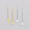 Clover Ear Thread Minimalist Threader Earring 925 Silver Everyday Drop Clover Earrings for Woman