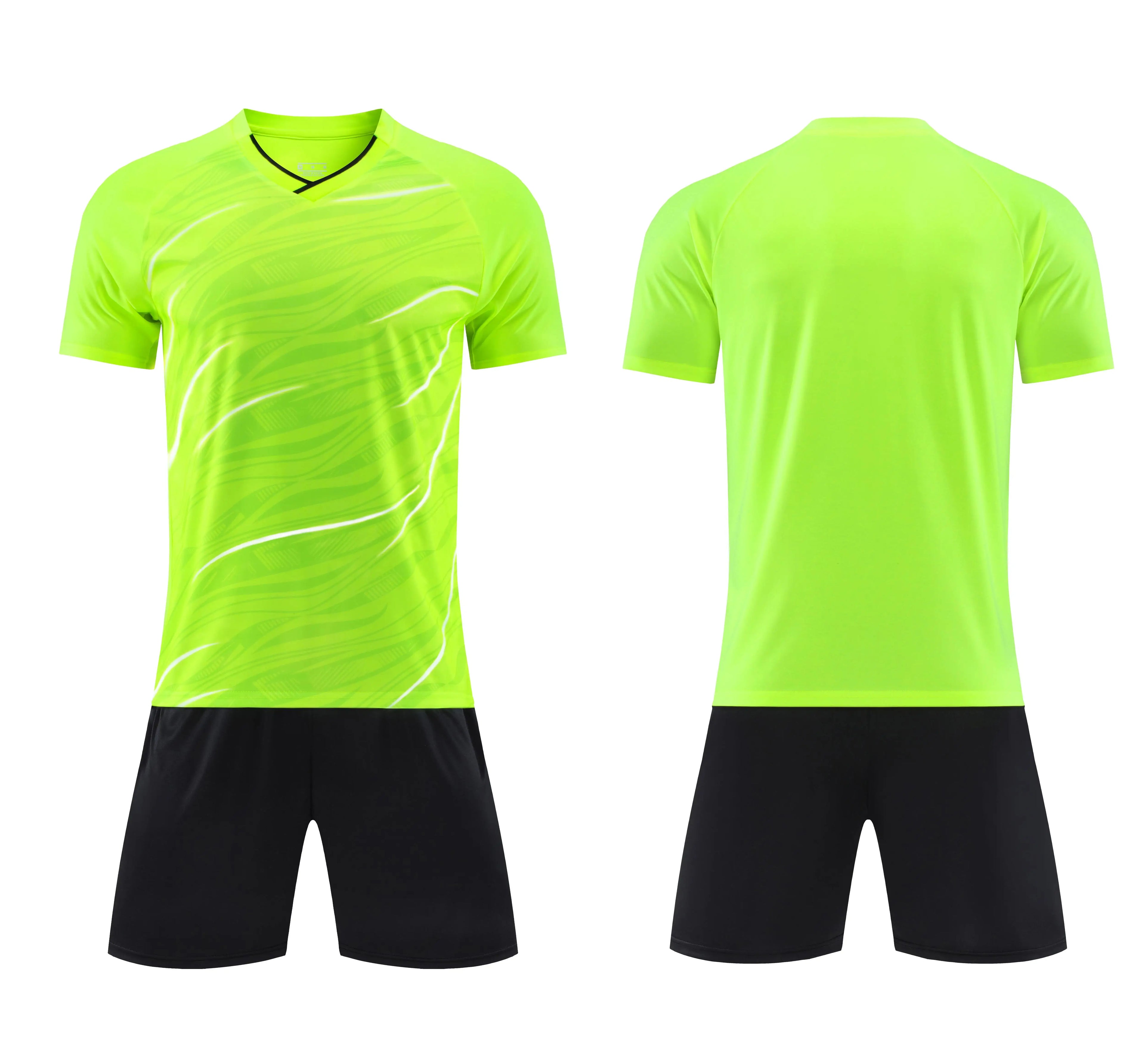 Men Women Child Summer Soccer Uniforms Stripes Sublimation Printed V-neck Set-100% Polyester Anti-UV Quick Dry Short Sleeve