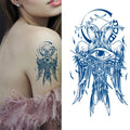 BXTAT Semi Permanent Blue Genipa Juice Tattoos of Chinese Erlang Hero Goddess Text Sanscript Arrows Cat Broken Heart GZ127to132