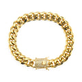 Duyizhao 316L Stainless Steel Cuban Necklace Chain Stainless Steel Zirconia Statement Hip Hop Jewelry Bracelet