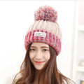 Sewingman B0218L 2022 Wholesale Melange Color Winter Adult Pompom Hats for Women Lady