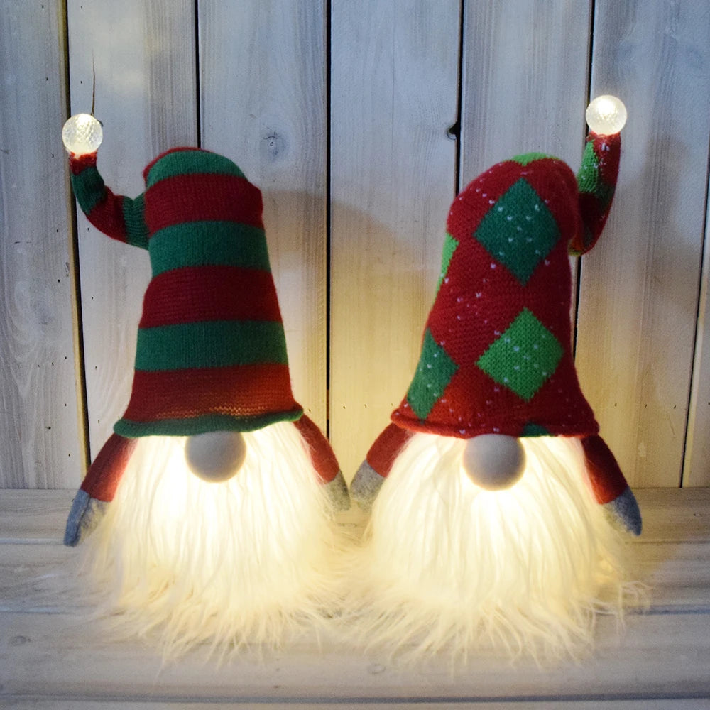 2026 Handmade OEM Christmas Adornos Navidad Decoration Supplies Product Gnomos Led Red Gnomes Xmas Ornaments