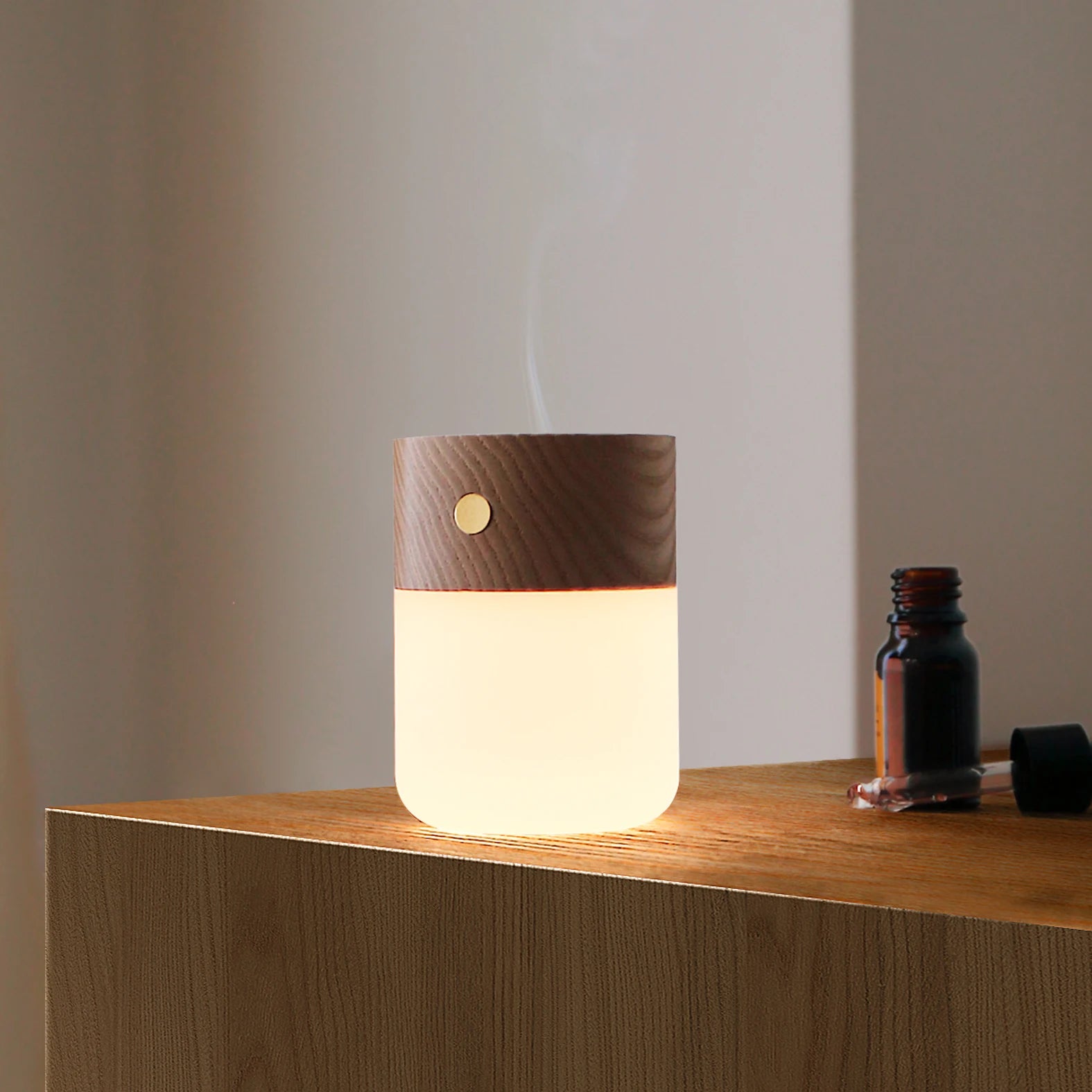 USB Dimmable Solid Acrylic LED Night Lamp with Aroma Therapy Middle Size Relaxing Sleep Aid for Home Use