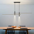 Jpunpsun Modern Black Gold Hanging Lamp Nordic Restaurant Kitchen Led Linear Pendant Light for Living Room Dining Room