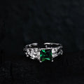 ICEBELA 2023 Fashion Jewelry Wholesale 925 Sterling Silver Rhodium Plated Emerald Rings for Women
